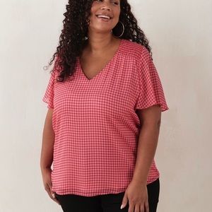 Penningtons Plus Size 2X Gingham Chiffon Blouse